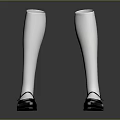 Black Mary Jane Shoes With White Knee High Socks Strap Design And Shiny Soles