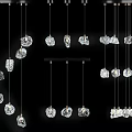 Modern Crystal Chandeliers With Multiple Hanging Pendant Lighting Designs 3d model