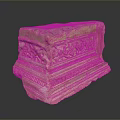 Intricately Carved Red Sandstone Pedestal With Decorative Patterns And Ancient Design