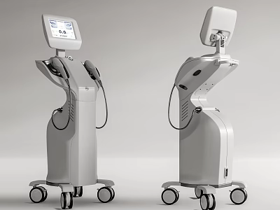 Intelligent Medical Beauty Treatment Machine With White Display Screen And Wheels 3d model