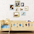 Children's Bed Photo Frame Toy Pillow Carpet Jewelry 3d model