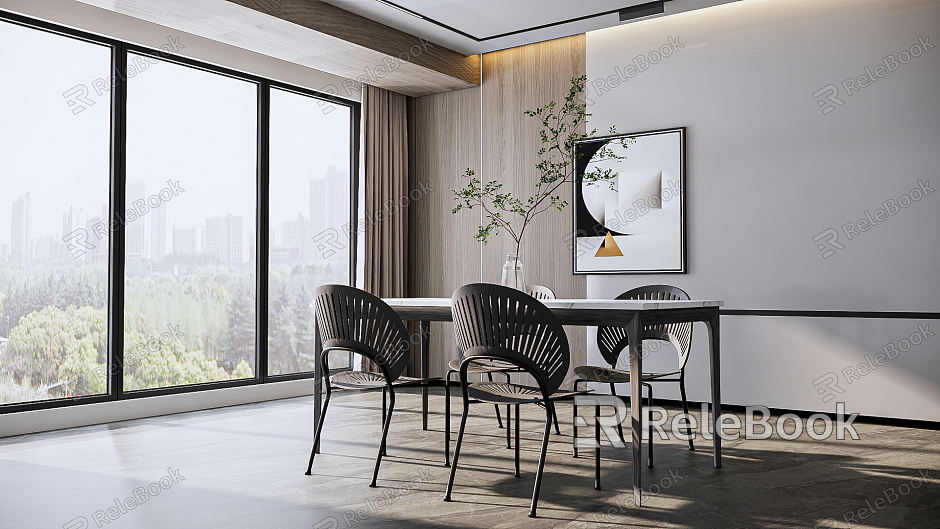 Modern Dining Table and Chair Combination model