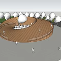 Modern landscape sketch 3d model