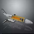 Space Exploration Craft Model Featuring White Body And Orange Open Cargo Bay Design 3d model