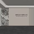 Modern Front Desk Background Wall Simple Background Wall Front Desk Reception Area Background Wall Company Front Desk Background Wall 3d model
