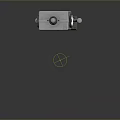 Cute Silver Robot Character With Green Smiling Eyes Red Top Light And Mechanical Limbs