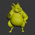 Cartoon Character Sheep like Creature With White Body Pink Nose Horns And Stocky Limbs