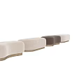 Modern Luxury Curved Upholstered Bench With Gold Metal Base For Stylish Home Interior Decor