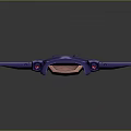 Purple Mechanical Winged Structure With Metallic Spikes And Detailed Surface Panels