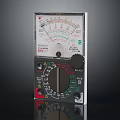 Analog Multimeter Electrical Testing Tool With Dial Scale Measurement Knobs And Probe Jacks