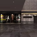 Modern Shopping Mall Store Front With KOSPACE Signboard Window Displays And Elegant Lighting