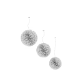 Modern Decorative Three White Fluffy Spherical Pendant Lights Hanging on Dark Background 3d model
