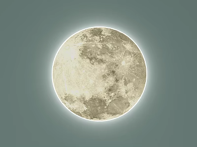 Moon Shaped Wall Light With Textured Surface And Soft Glow 3d model