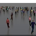 Large Crowd of People Gathered in Open Area Interacting and Moving Around Casually
