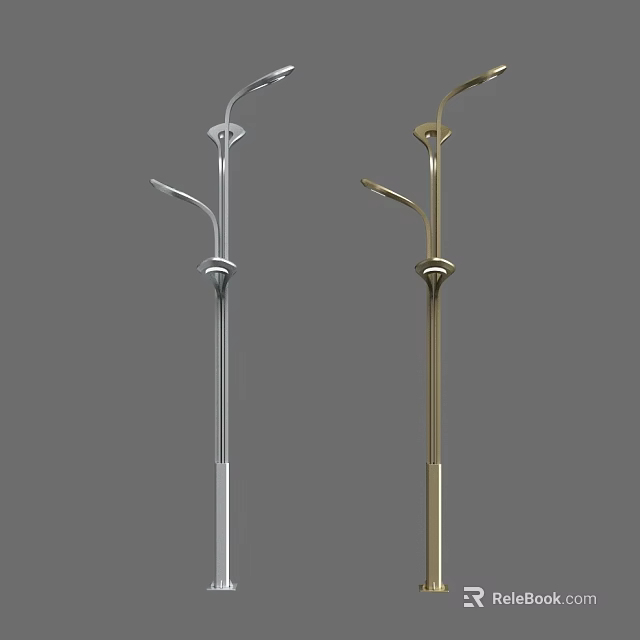 Modern Outdoor Lights with Silver and Gold Finish for Exterior Decoration 3d model 
