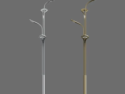Modern Outdoor Lights with Silver and Gold Finish for Exterior Decoration 3d model