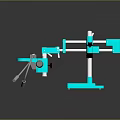 Light Blue Mechanical Game Movie Character Featuring Metal Stand Joints And Stable Base
