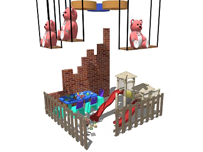 Modern Children's Table and Chair Children's Paradise 3d model