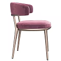 Modern Accent Chair with Soft Velvet Upholstery and Sleek Metal Frame in Neutral Tone