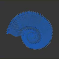 Intricate Spiral Shell Sculpture With Detailed Textured Patterns On Dark Background 3d model