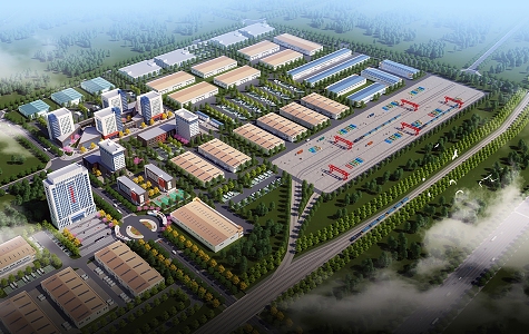 Modern Logistics Park 3d model