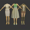 Stylish Women's Apparel on Mannequins with Dresses Suits and Jackets