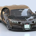 Bugatti Luxury Sports Car With Gold And Black Sleek Body Distinctive Grille And Scissor Doors