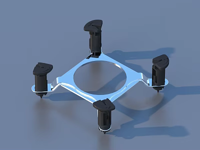 Sturdy Metal Circular Household Support Stand With Four Adjustable Feet For Home Use 3d model