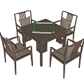 New Chinese Mahjong Table and Chair Chess and Card Table 3d model