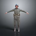Game Movie Character 3D Render In Military Uniform With Helmet And Open Arms