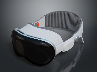 Modern Electronic VR Headset With Comfortable Strap And Black Lenses 3d model
