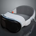 Modern Electronic VR Headset With Comfortable Strap And Black Lenses
