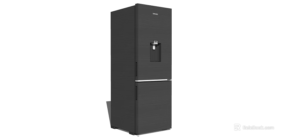Black Double Door Refrigerator With Modern Design Water Dispenser And Sleek Finish 3d model 