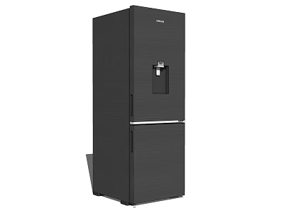 Black Double Door Refrigerator With Modern Design Water Dispenser And Sleek Finish 3d model