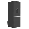 Black Double Door Refrigerator With Modern Design Water Dispenser And Sleek Finish