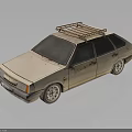 Vintage Beige Wagon With Roof Rack Stylish Wheels And Retro Design Elements