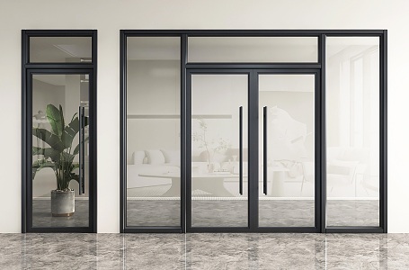 Glass Door Shops Stores Laying Door Glass Door Glass Double Door Glass Single Door Office Door 3d model