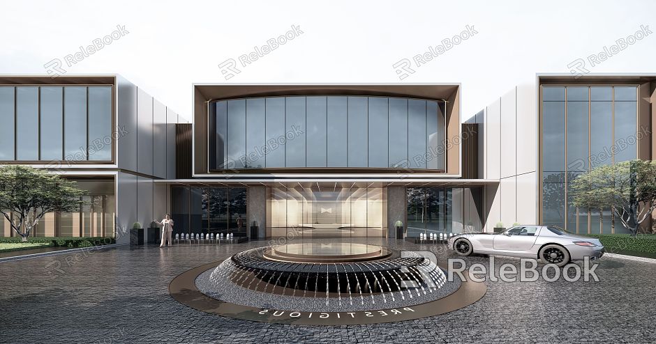 Modern Sales Office Building Sales Office Community Entrance model