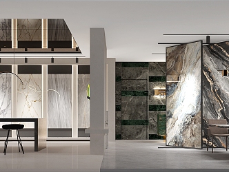 Modern store stone exhibition hall 3d model