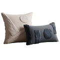 Decorative Throw Pillows With Textured Patterns And Neutral Tones 3d model