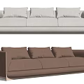 Modern three-seat sofa multiplayer sofa 3d model