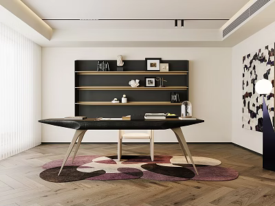 Modern Light Luxury Study 3d model