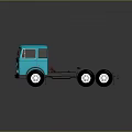 Vintage Turquoise Truck Chassis With Classic Front Design And Shiny Reflections