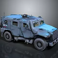 Gray Military Armored Off Road Vehicle With Rugged Design And Roof Equipment