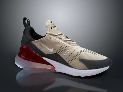 Stylish Nike Sports Shoes With Air Cushion And Mesh Design 3d model