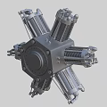 Industrial Equipment Radial Engine Mechanical Structure With Multiple Metal Cylinders And Components