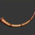 Traditional Decorative Horn With Orange Red Color And Intricate Carved Patterns