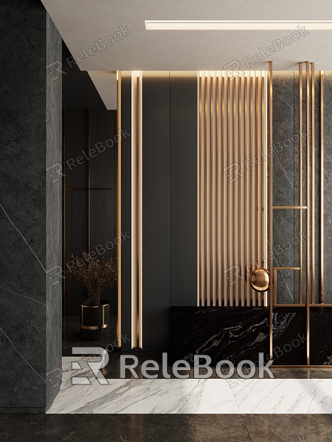 Italian Black Gold Style Rock Slab Style Entrance Entrance model