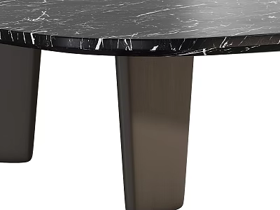 Modern Round Coffee Table With Black Marble Top And Sleek Metal Legs Design 3d model