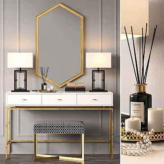 Modern Light Luxury Dressing Table 3d model